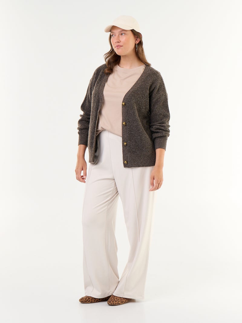 Cardigan con scollo a V Marrone - Kiabi