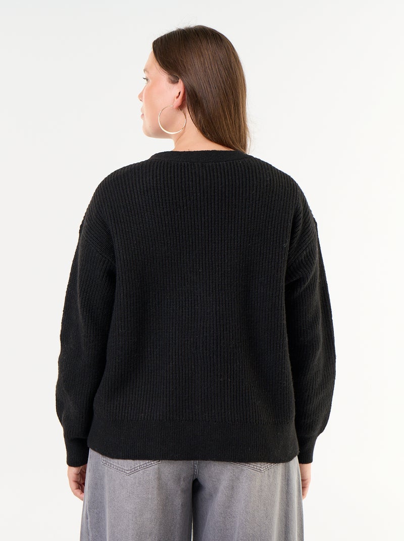Cardigan con scollo a V Nero - Kiabi
