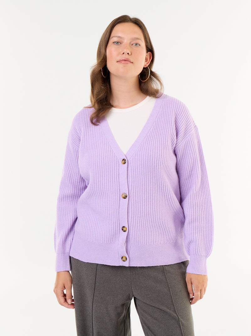 Cardigan con scollo a V Viola - Kiabi