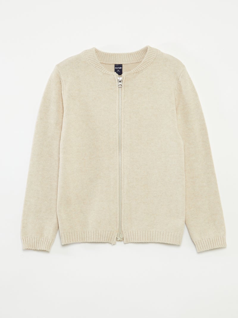 Cardigan con zip - collezione facile da indossare BEIGE - Kiabi
