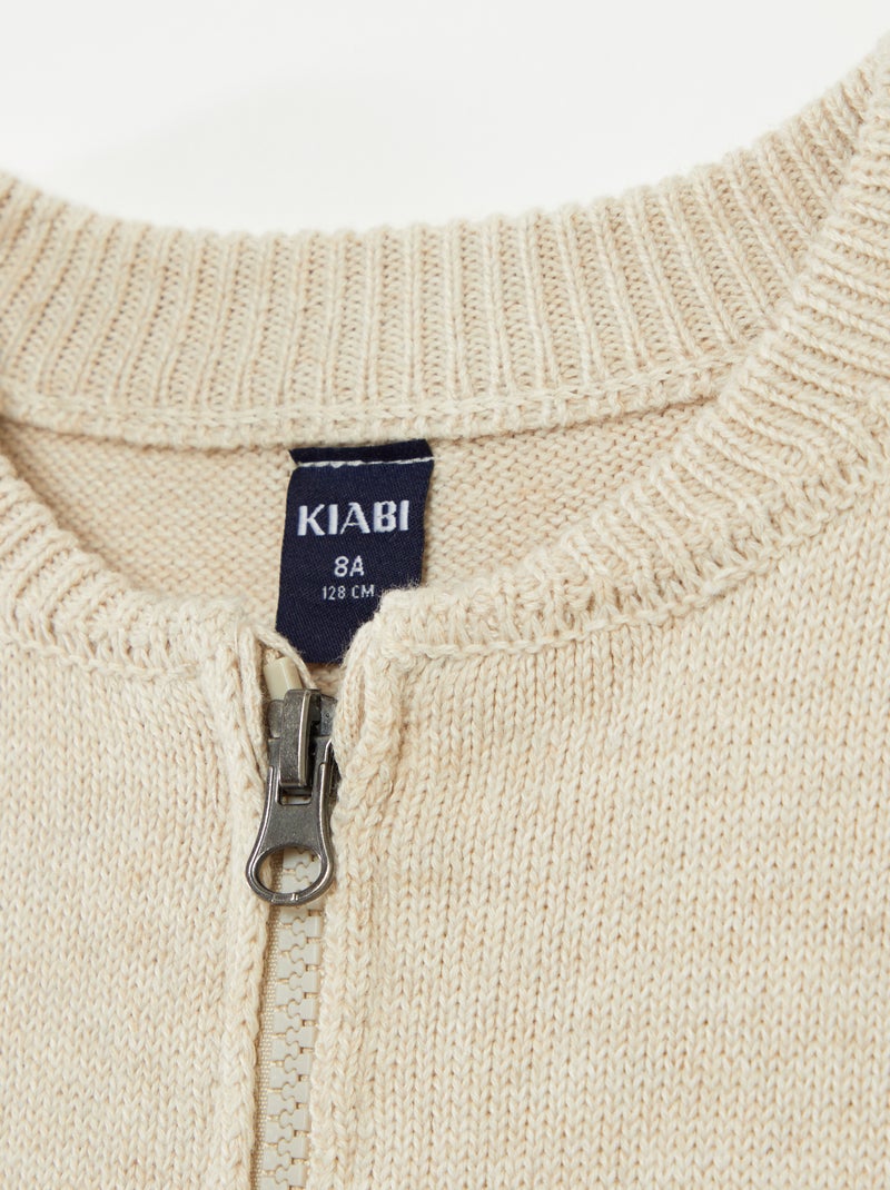 Cardigan con zip - collezione facile da indossare BEIGE - Kiabi
