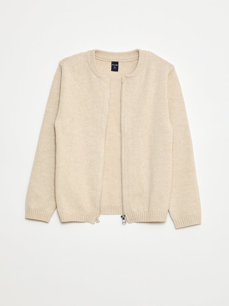 Cardigan con zip - collezione facile da indossare BEIGE - Kiabi