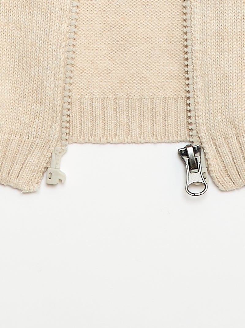 Cardigan con zip - collezione facile da indossare BEIGE - Kiabi