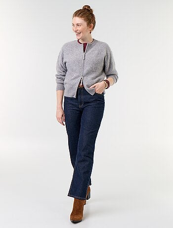 Cardigan con zip 100% lana - Premium