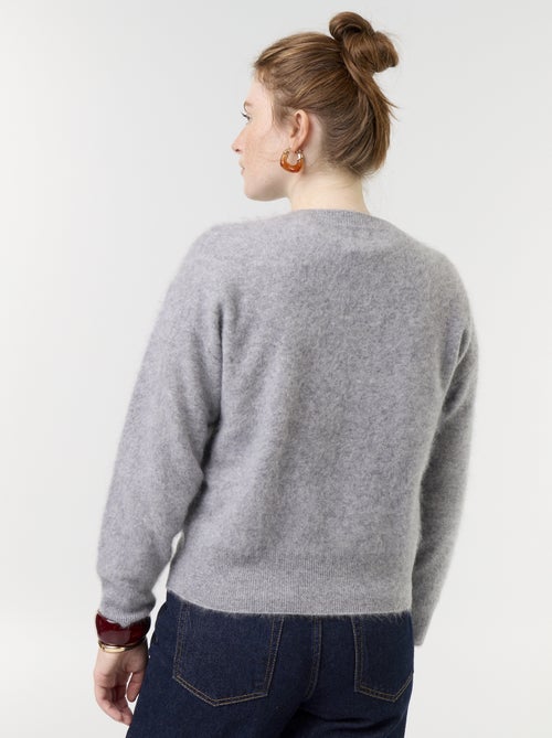 Cardigan con zip 100% lana - Premium - Kiabi Cardigan con zip 100% lana - Premium - Kiabi