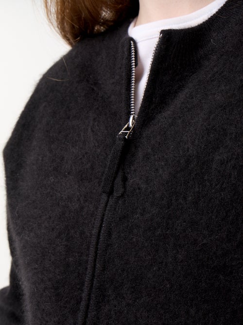 Cardigan con zip 100% lana - Premium - Kiabi Cardigan con zip 100% lana - Premium - Kiabi