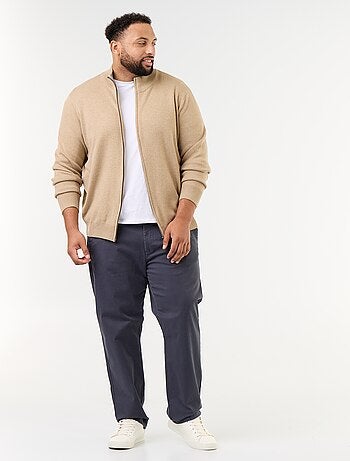 Cardigan con zip a collo alto