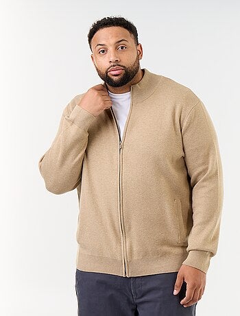 Cardigan con zip a collo alto