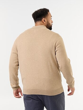 Cardigan con zip a collo alto