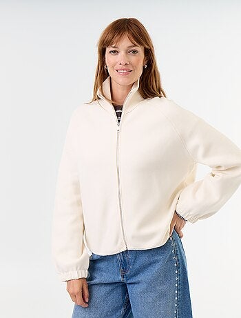 Cardigan con zip a collo alto