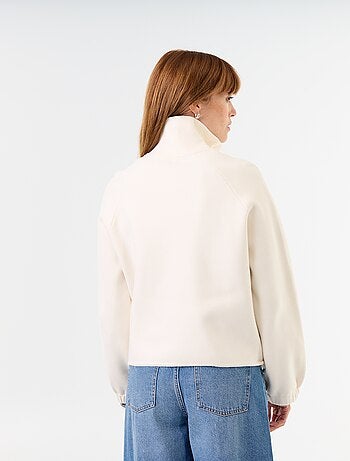 Cardigan con zip a collo alto