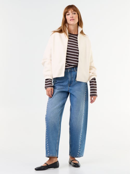 Cardigan con zip a collo alto - Kiabi