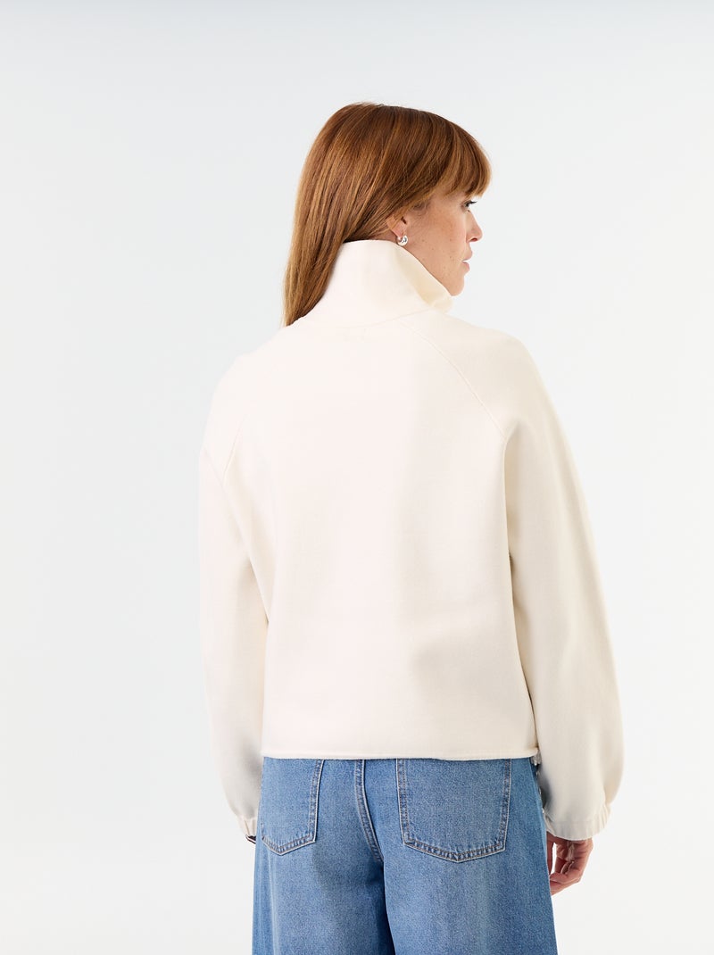 Cardigan con zip a collo alto Beige - Kiabi