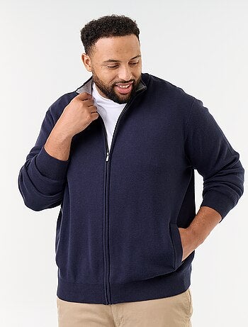 Cardigan con zip a collo alto