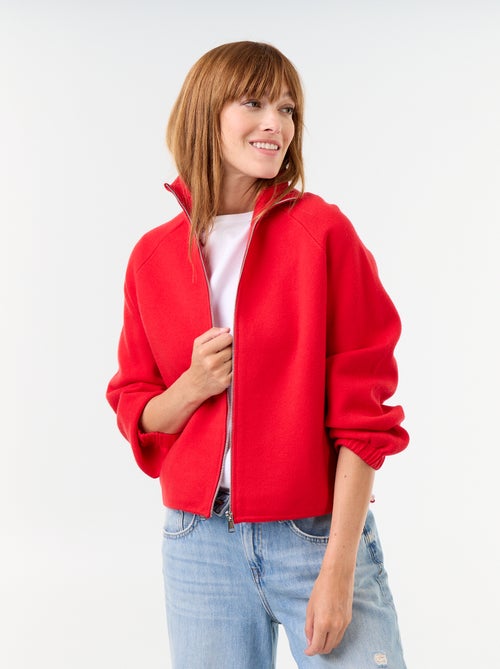 Cardigan con zip a collo alto - Kiabi