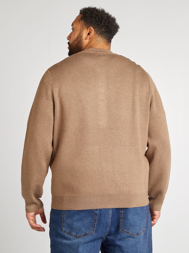 Cardigan con zip cardigan in maglia - maglia piqué BEIGE - Kiabi