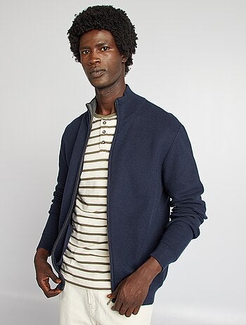 Cardigan con zip collo alto