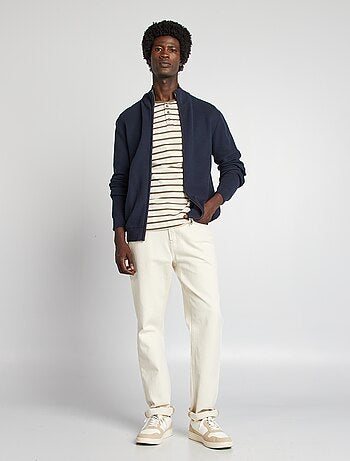 Cardigan con zip collo alto
