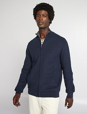 Cardigan con zip collo alto