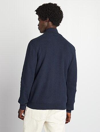 Cardigan con zip collo alto