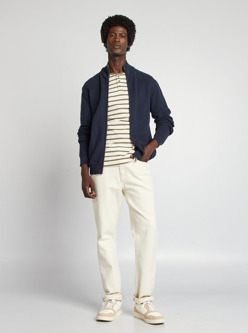 Cardigan con zip collo alto BLU - Kiabi