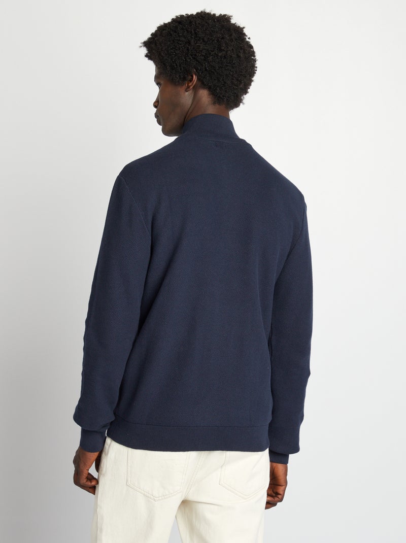 Cardigan con zip collo alto BLU - Kiabi