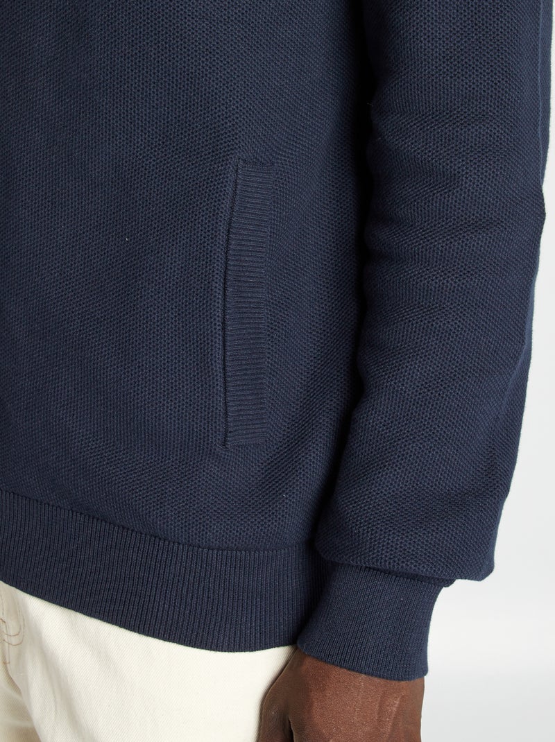 Cardigan con zip collo alto BLU - Kiabi