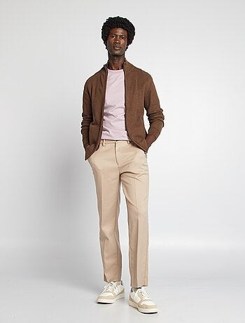 Cardigan con zip collo alto