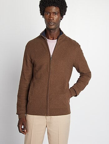 Cardigan con zip collo alto