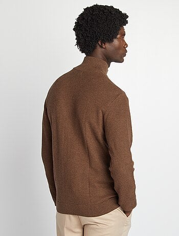 Cardigan con zip collo alto