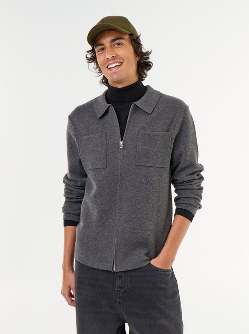 Cardigan con zip e collo a camicia - Kiabi Cardigan con zip e collo a camicia - Kiabi