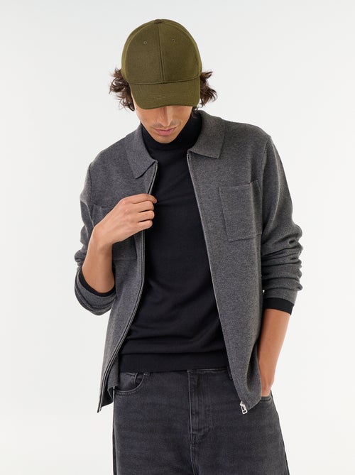 Cardigan con zip e collo a camicia - Kiabi Cardigan con zip e collo a camicia - Kiabi