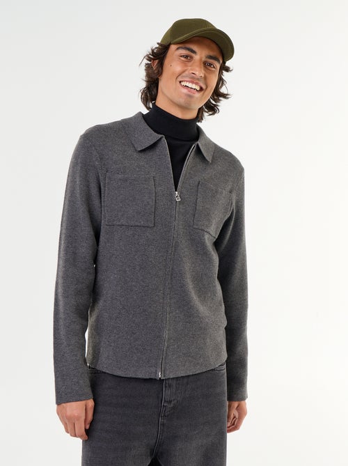 Cardigan con zip e collo a camicia - Kiabi Cardigan con zip e collo a camicia - Kiabi