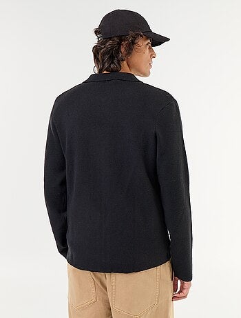 Cardigan con zip e collo a camicia