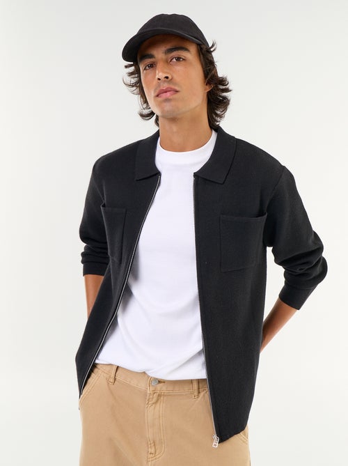 Cardigan con zip e collo a camicia - Kiabi Cardigan con zip e collo a camicia - Kiabi