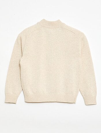 Cardigan con zip e collo alto