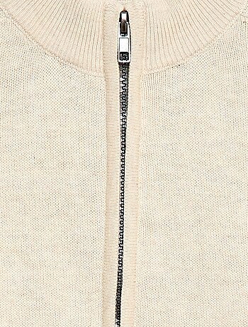 Cardigan con zip e collo alto