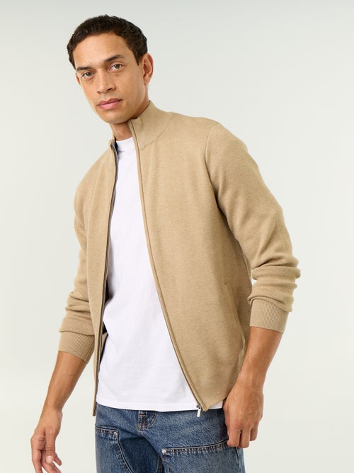 Cardigan con zip e collo alto - Kiabi Cardigan con zip e collo alto - Kiabi