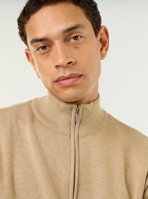 Cardigan con zip e collo alto - Kiabi Cardigan con zip e collo alto - Kiabi