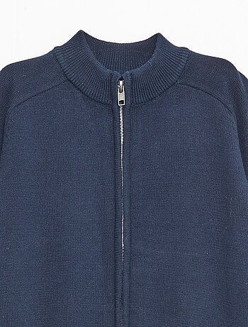 Cardigan con zip e collo alto