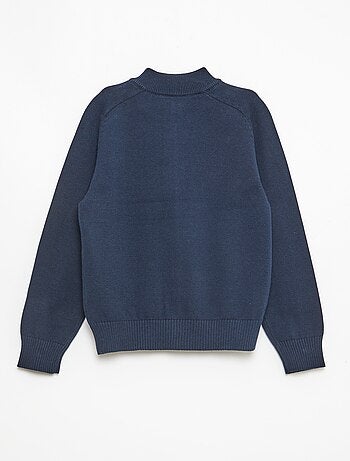 Cardigan con zip e collo alto