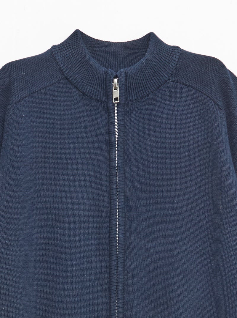 Cardigan con zip e collo alto Blu - Kiabi
