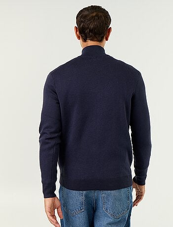 Cardigan con zip e collo alto