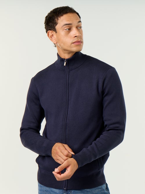 Cardigan con zip e collo alto - Kiabi Cardigan con zip e collo alto - Kiabi