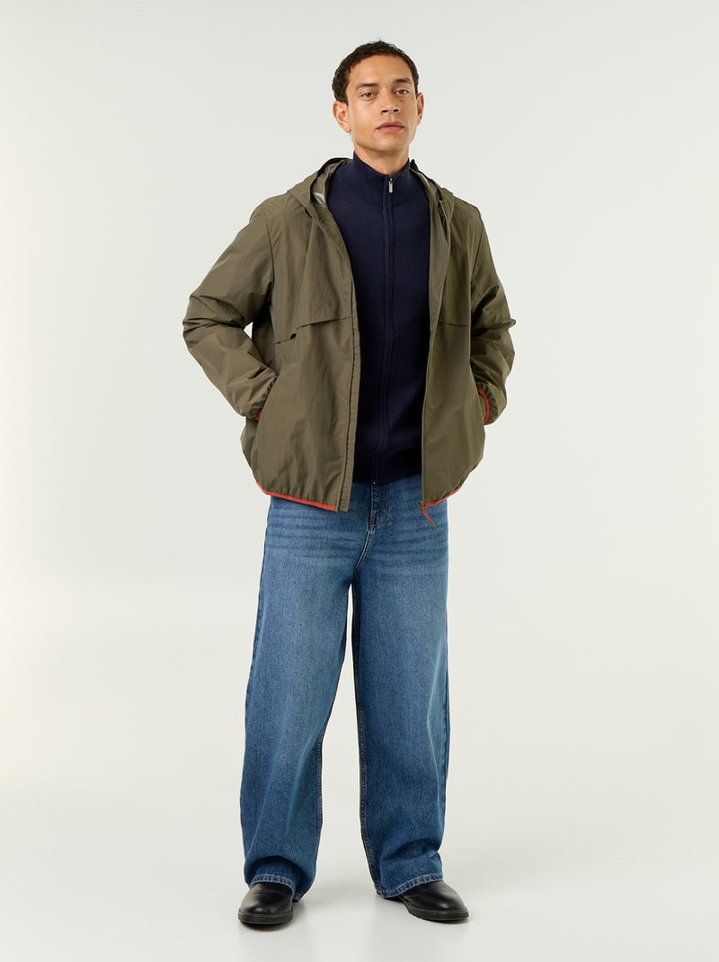 Cardigan con zip e collo alto Blu - Kiabi