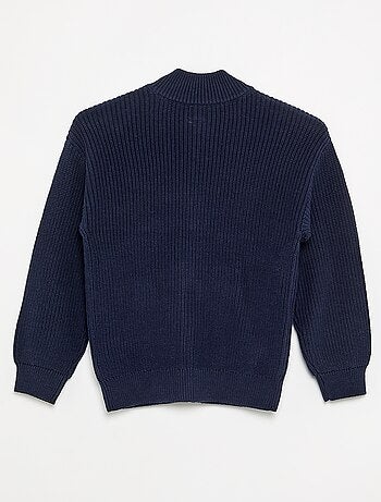 Cardigan con zip e collo alto