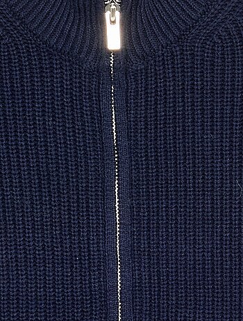 Cardigan con zip e collo alto