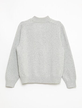 Cardigan con zip e collo alto