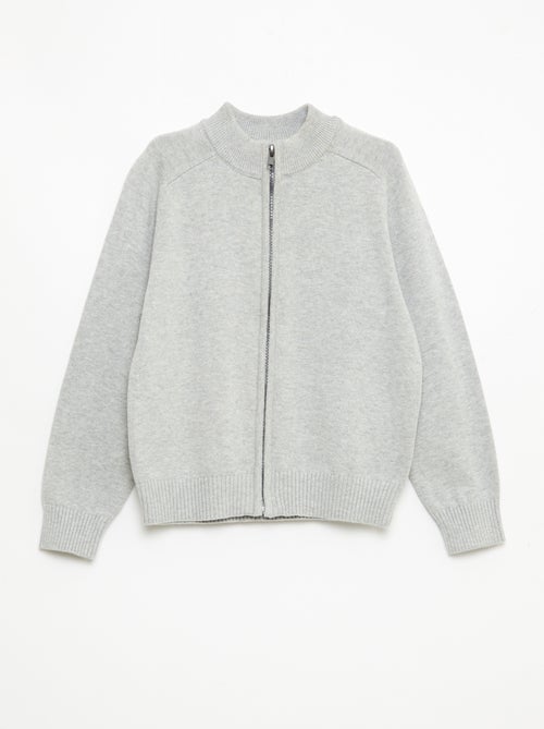 Cardigan con zip e collo alto - Kiabi Cardigan con zip e collo alto - Kiabi