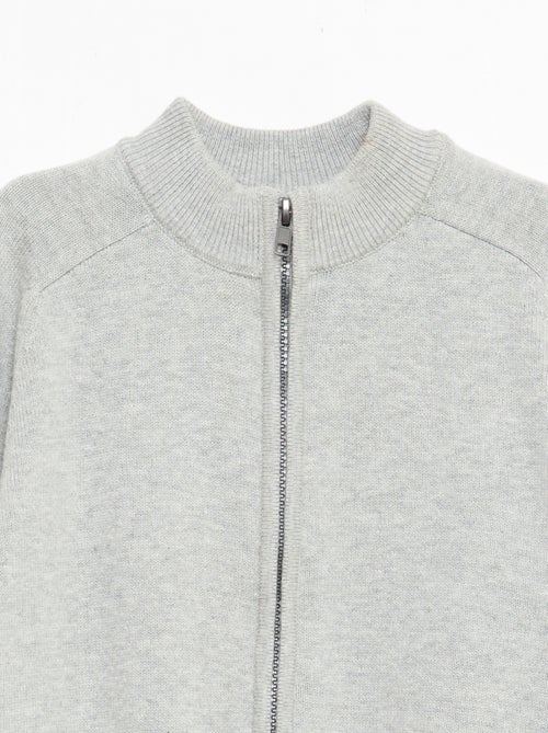 Cardigan con zip e collo alto - Kiabi Cardigan con zip e collo alto - Kiabi